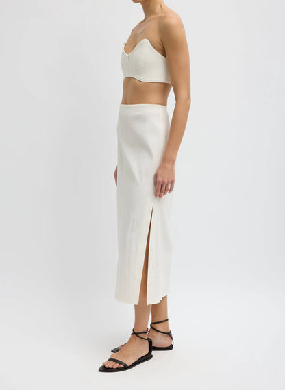 Creased Stretch Crepe Skirt