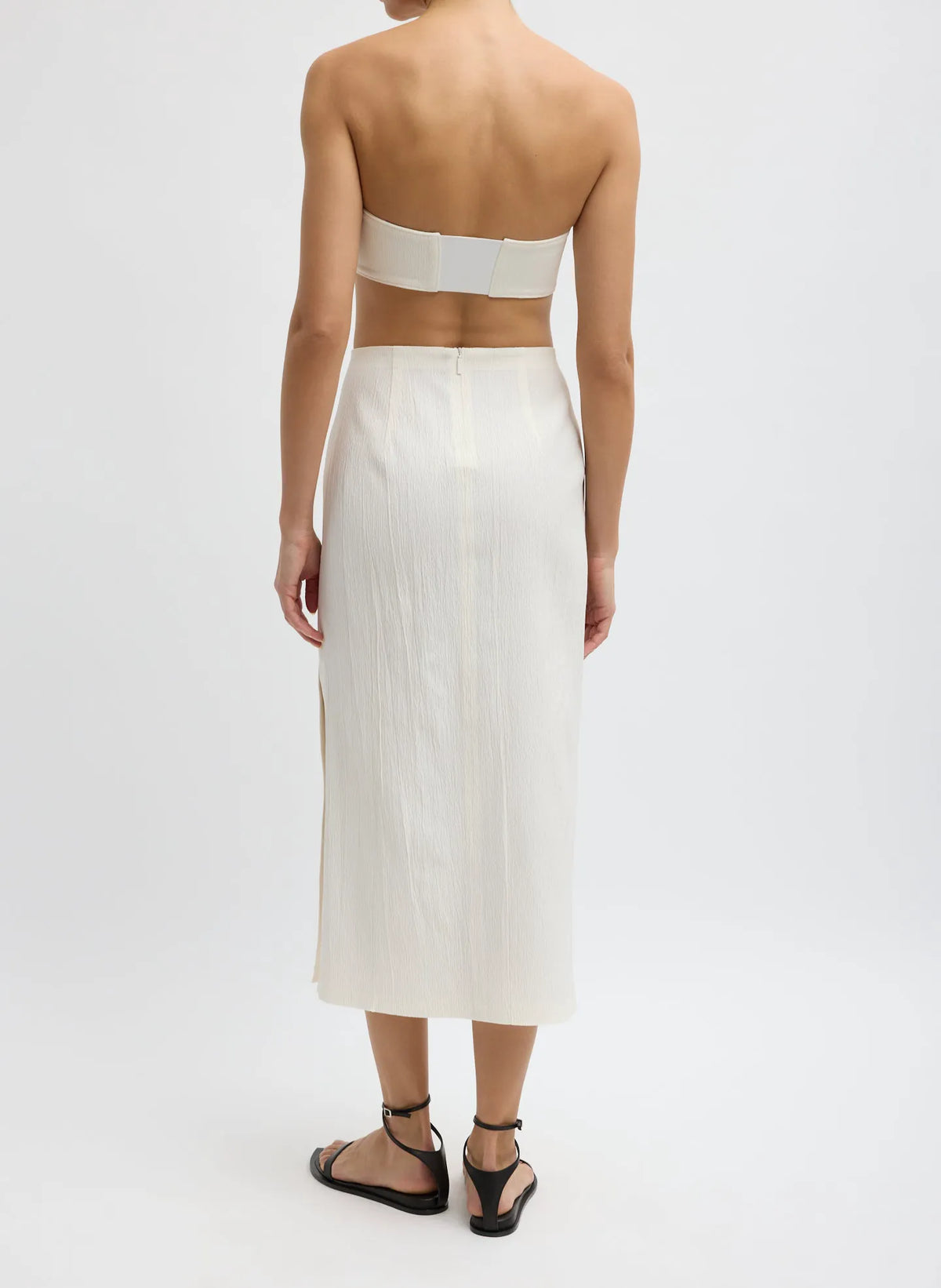 Creased Stretch Crepe Skirt