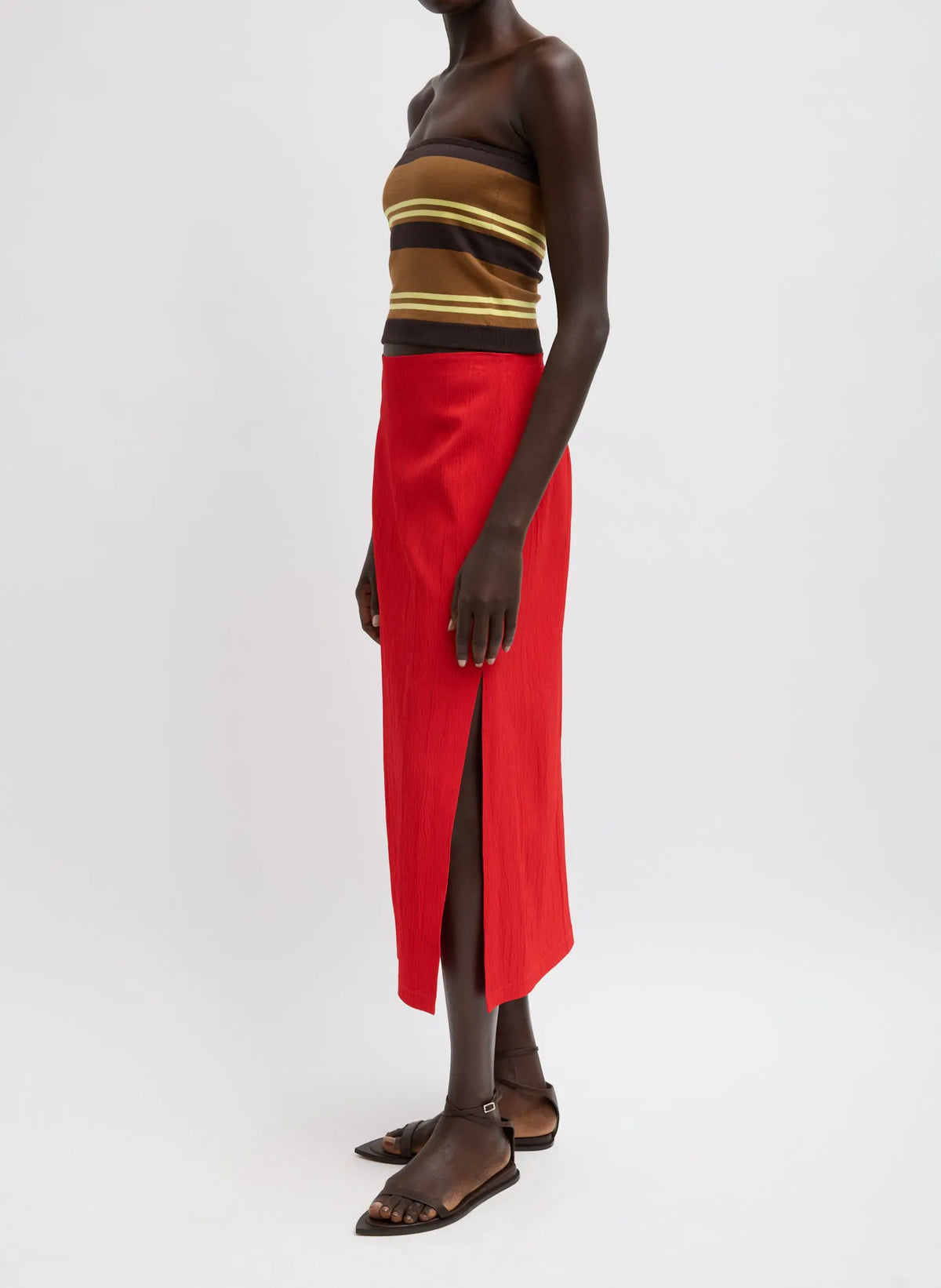 Creased Stretch Crepe Skirt