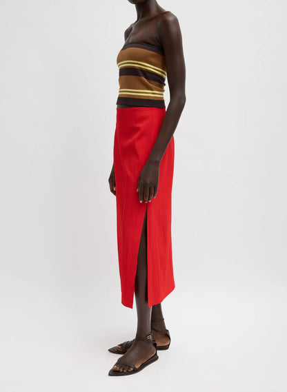Creased Stretch Crepe Skirt