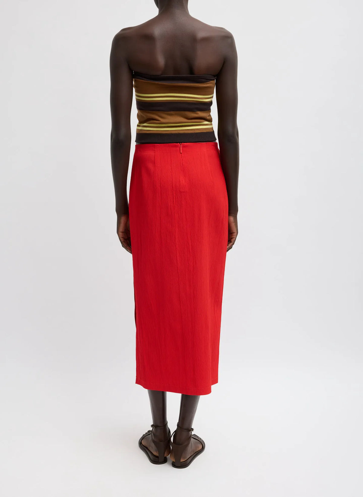 Creased Stretch Crepe Skirt
