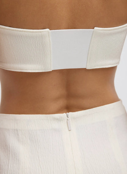 Creased Stretch Crepe Strapless Bralette