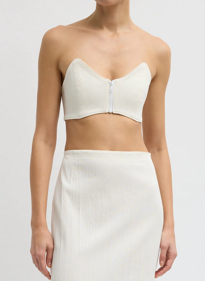 Creased Stretch Crepe Strapless Bralette