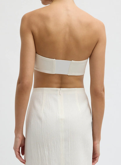 Creased Stretch Crepe Strapless Bralette