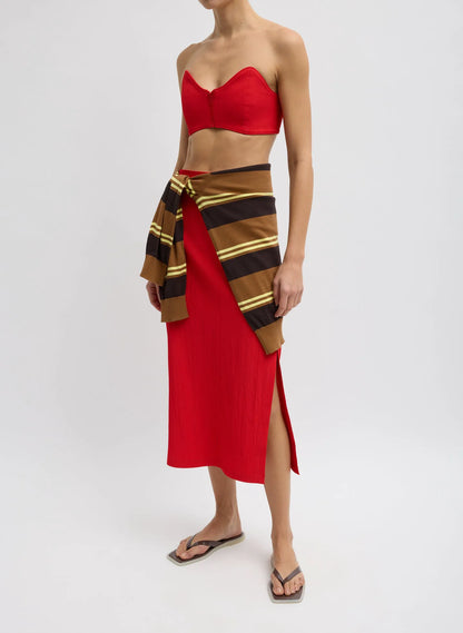 Creased Stretch Crepe Strapless Bralette