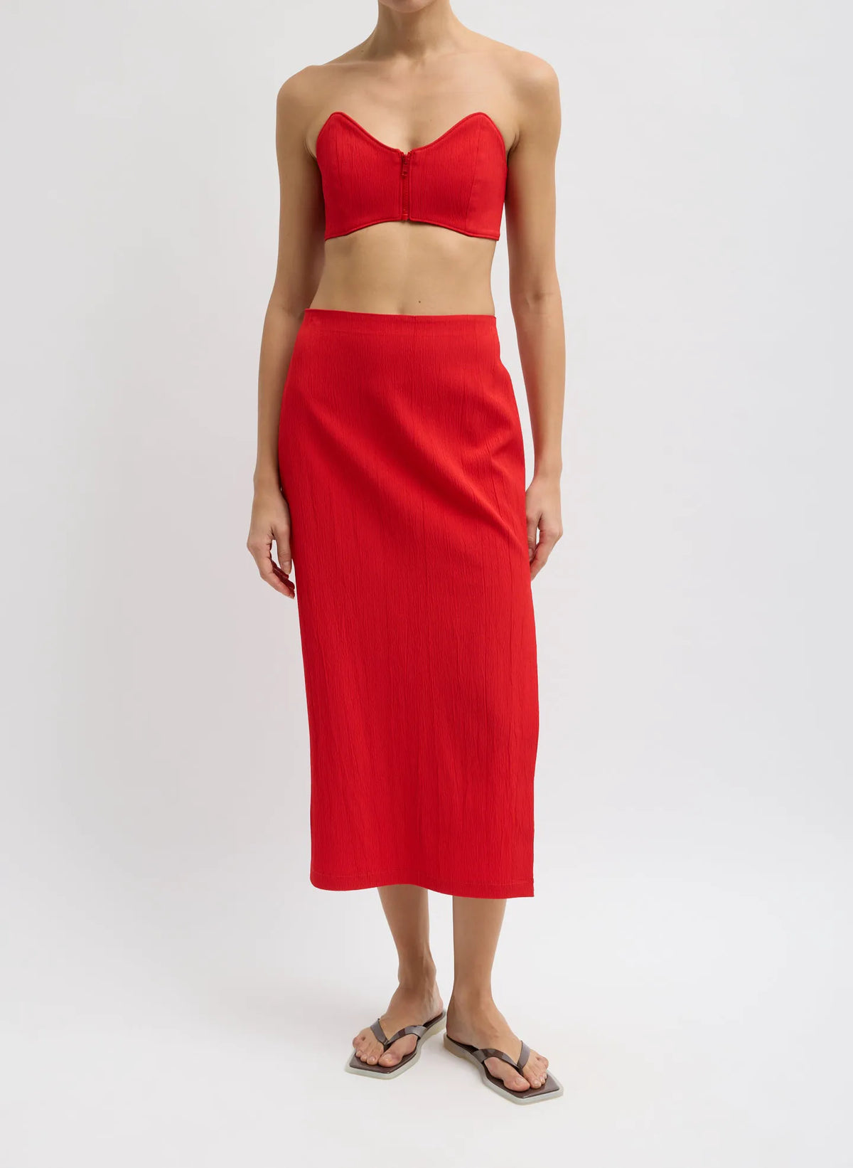 Creased Stretch Crepe Strapless Bralette