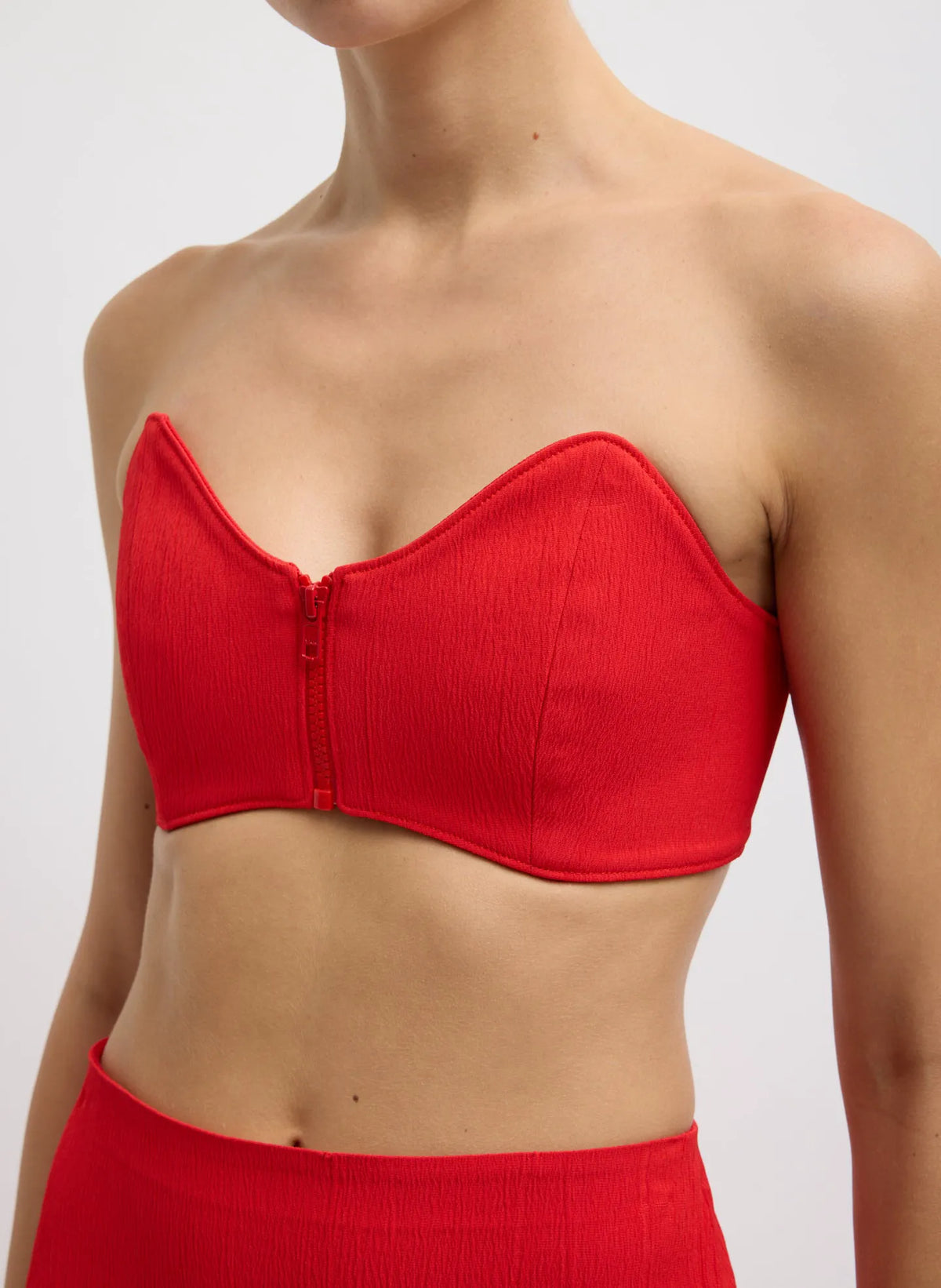 Creased Stretch Crepe Strapless Bralette