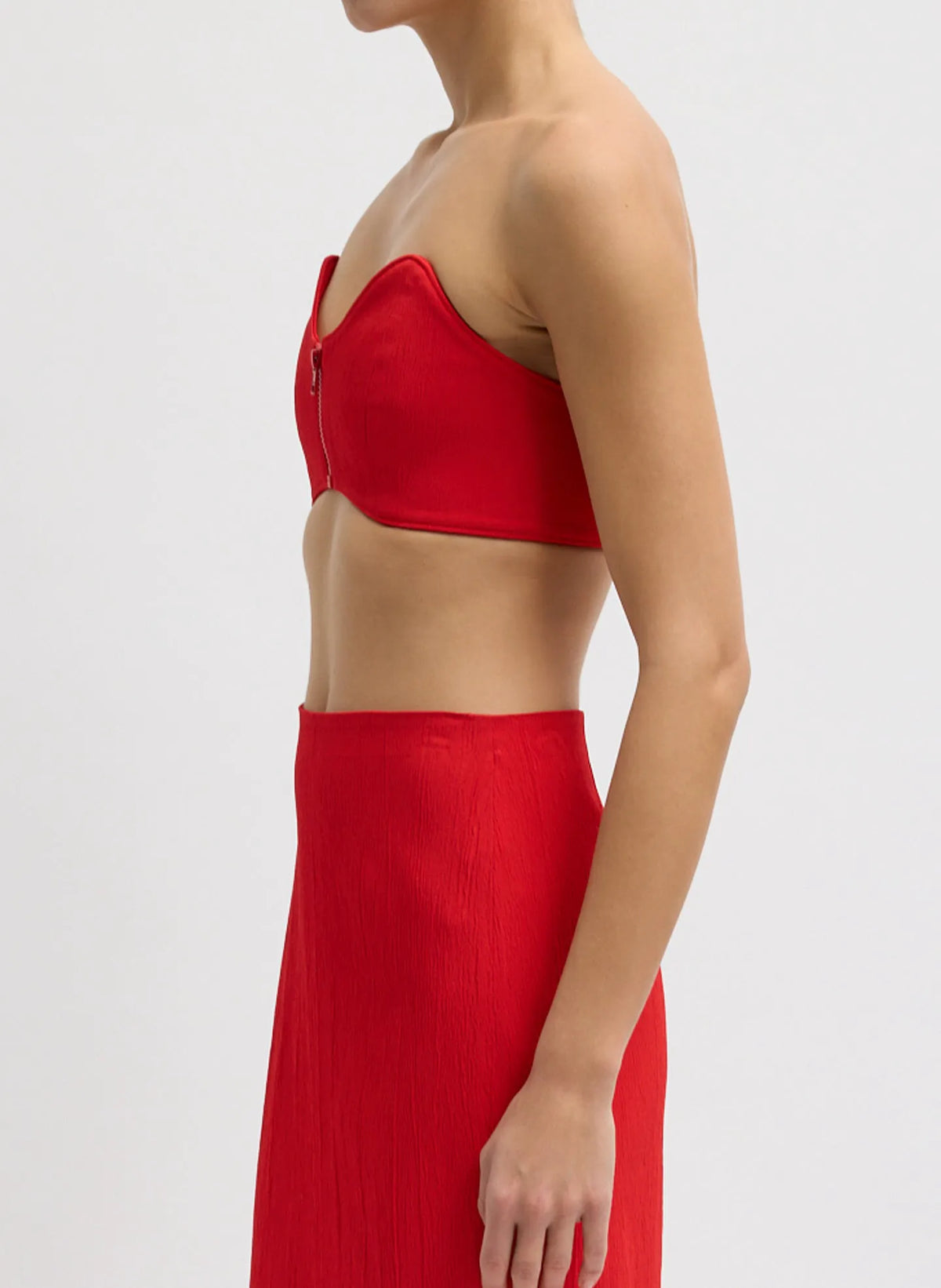 Creased Stretch Crepe Strapless Bralette