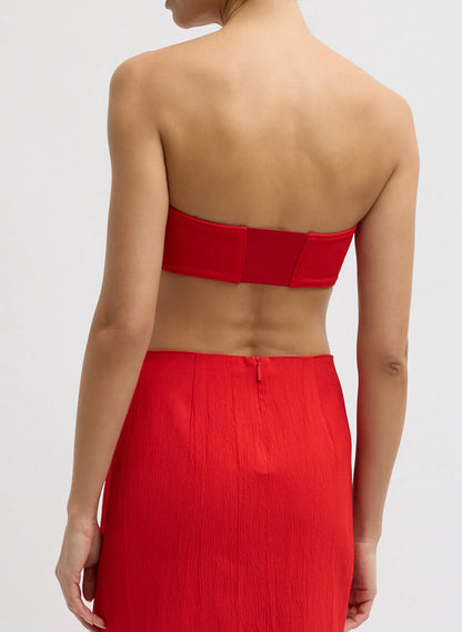 Creased Stretch Crepe Strapless Bralette