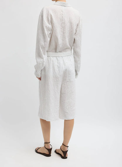 Crinkle Stripe Summer Suiting Relaxed Long Short