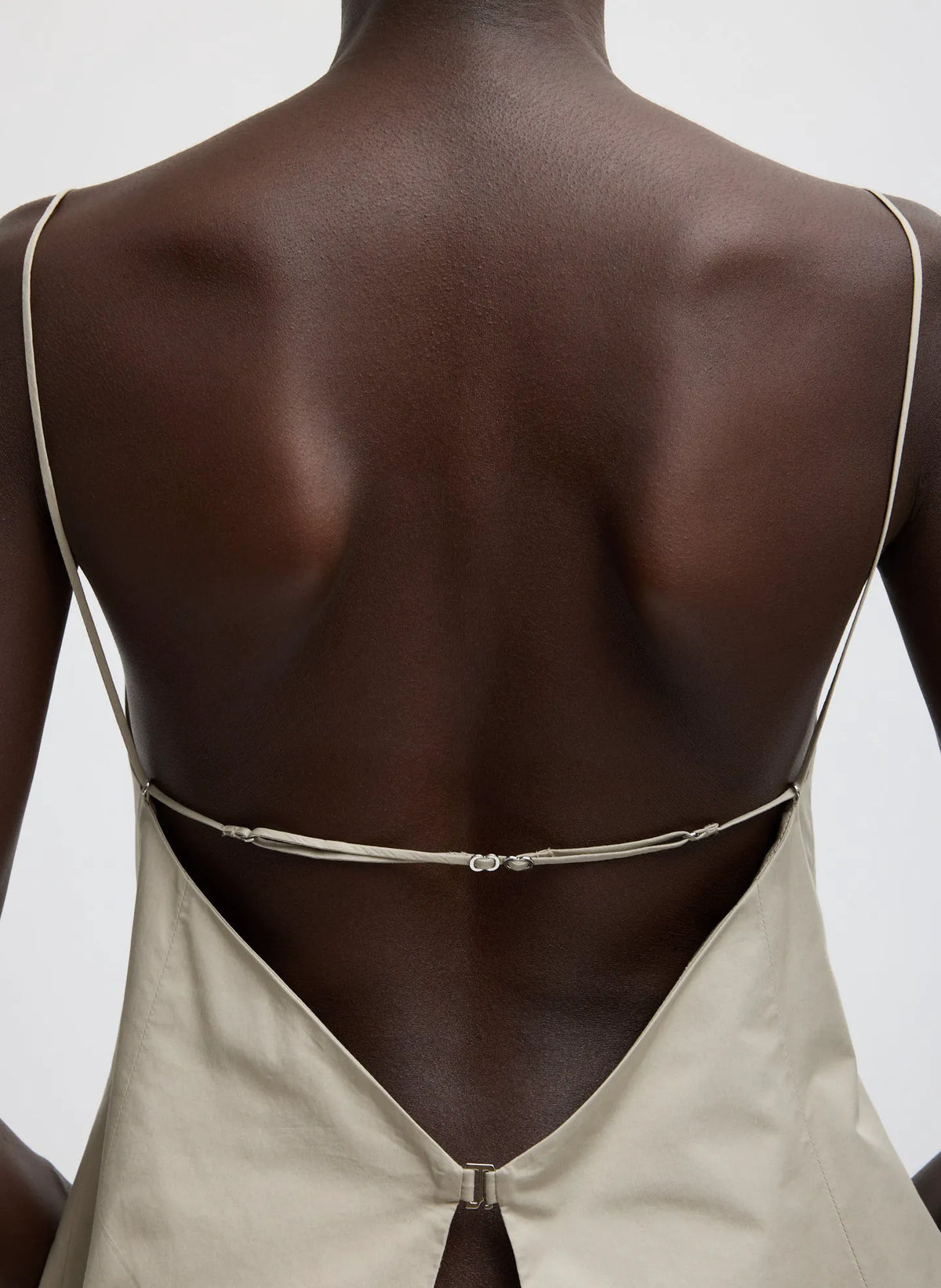 Eco Poplin Strappy Open Back Top