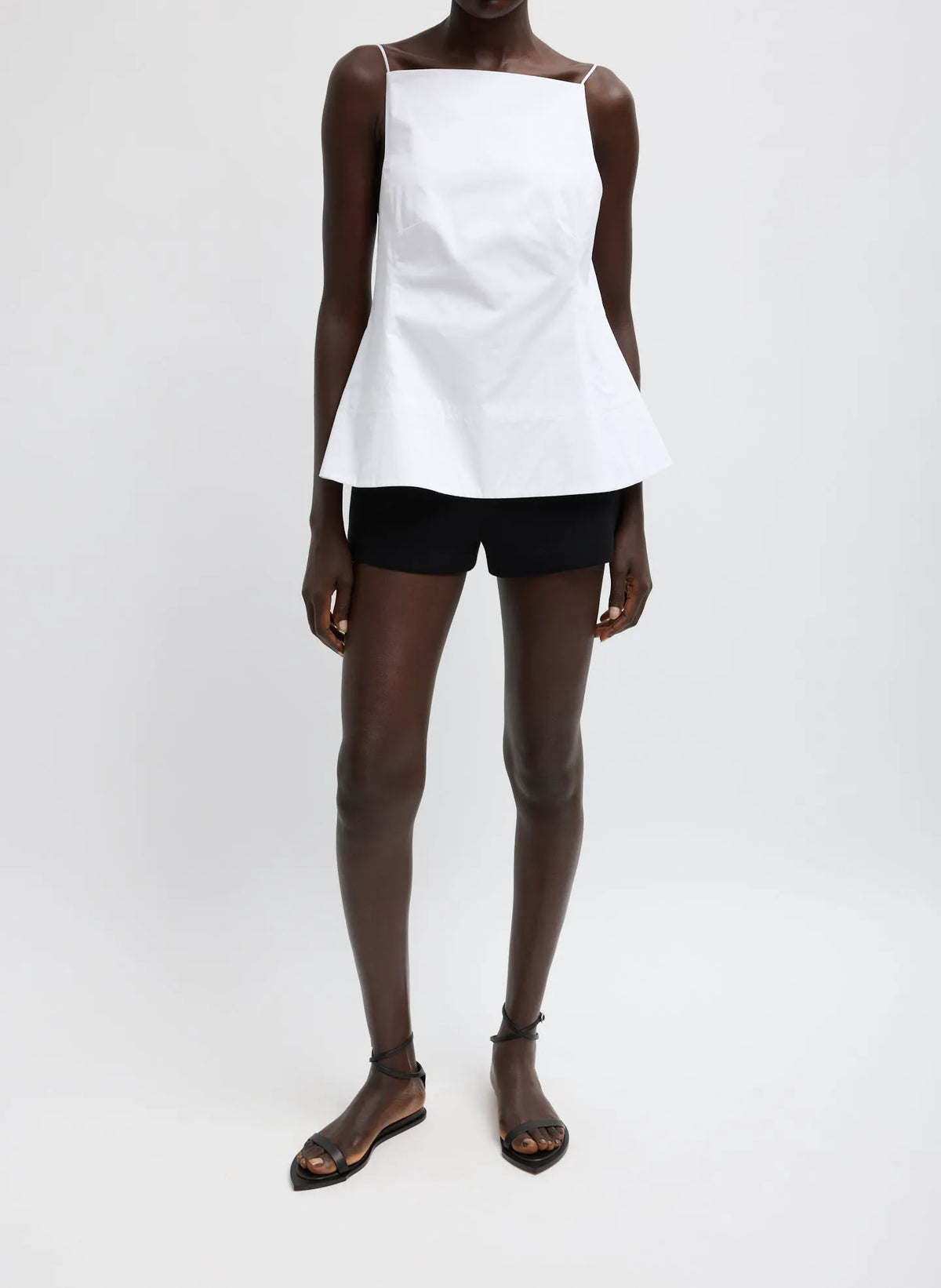 Eco Poplin Strappy Open Back Top