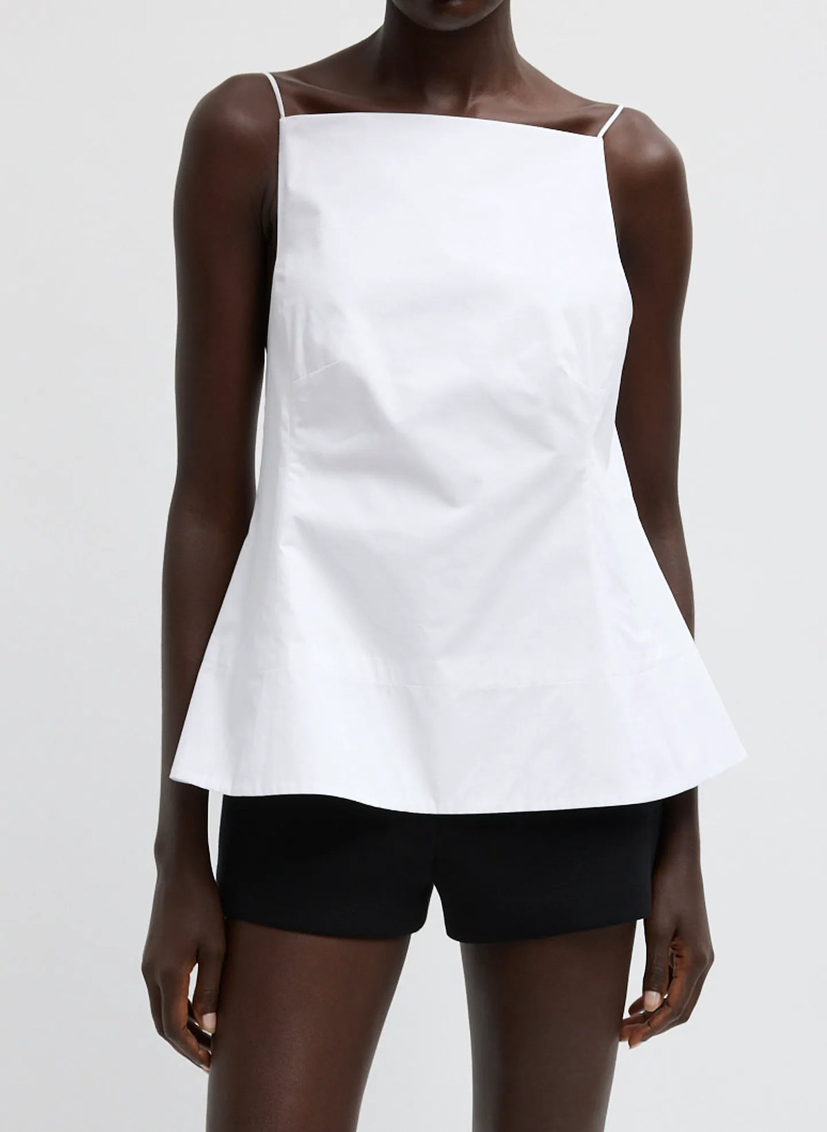 Eco Poplin Strappy Open Back Top