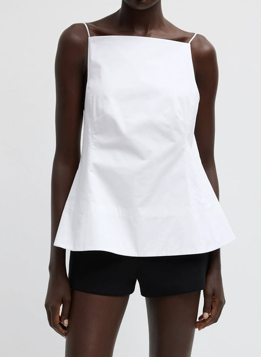 Eco Poplin Strappy Open Back Top