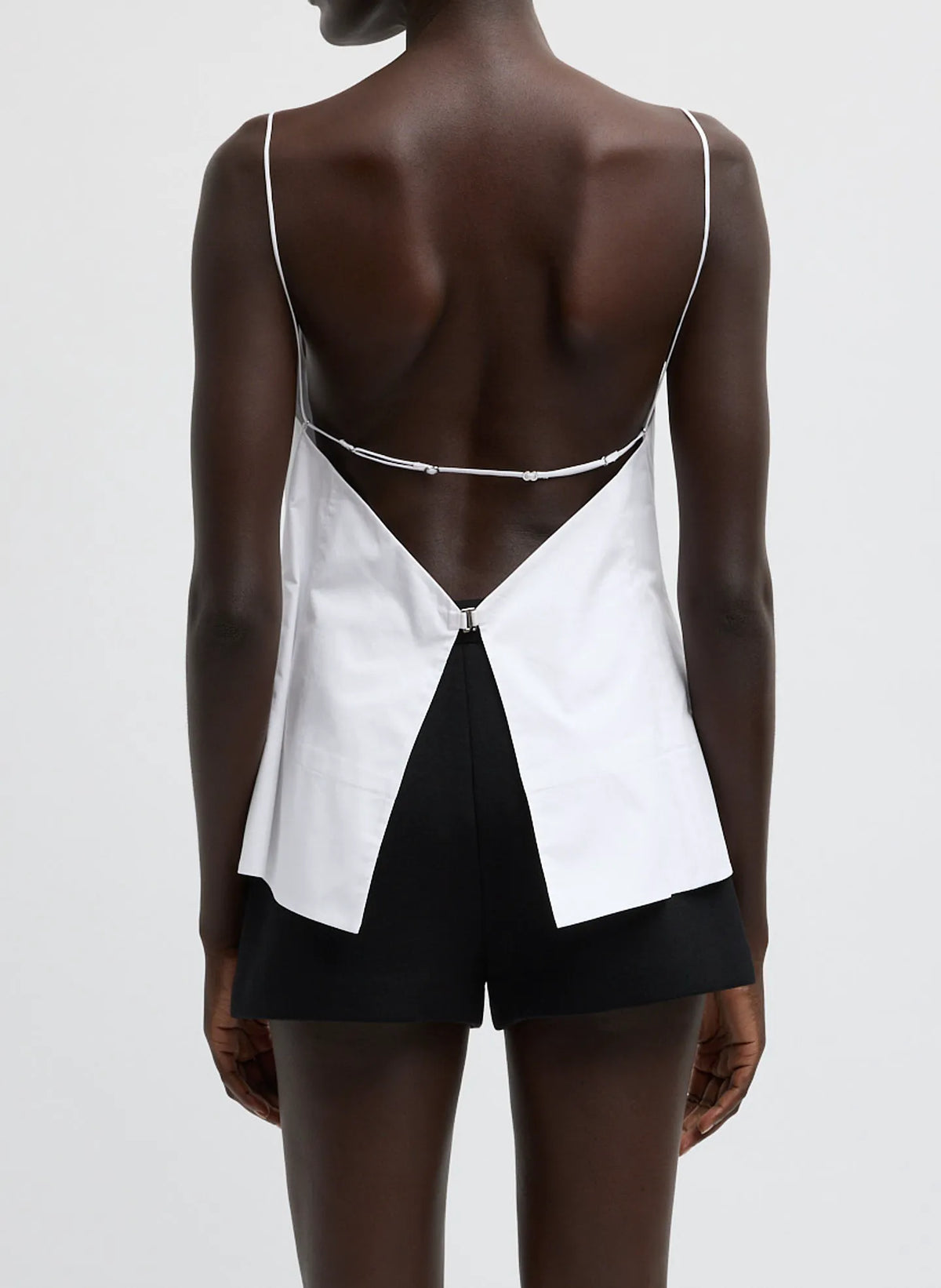 Eco Poplin Strappy Open Back Top
