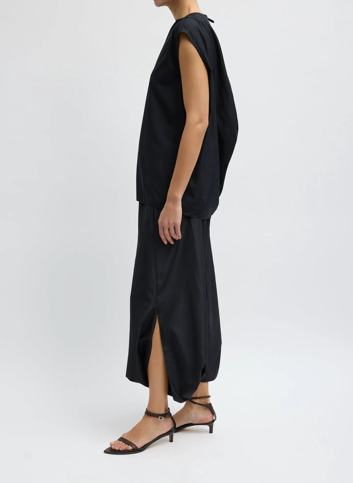 Summer Nylon Flat Front Jalouise Skirt