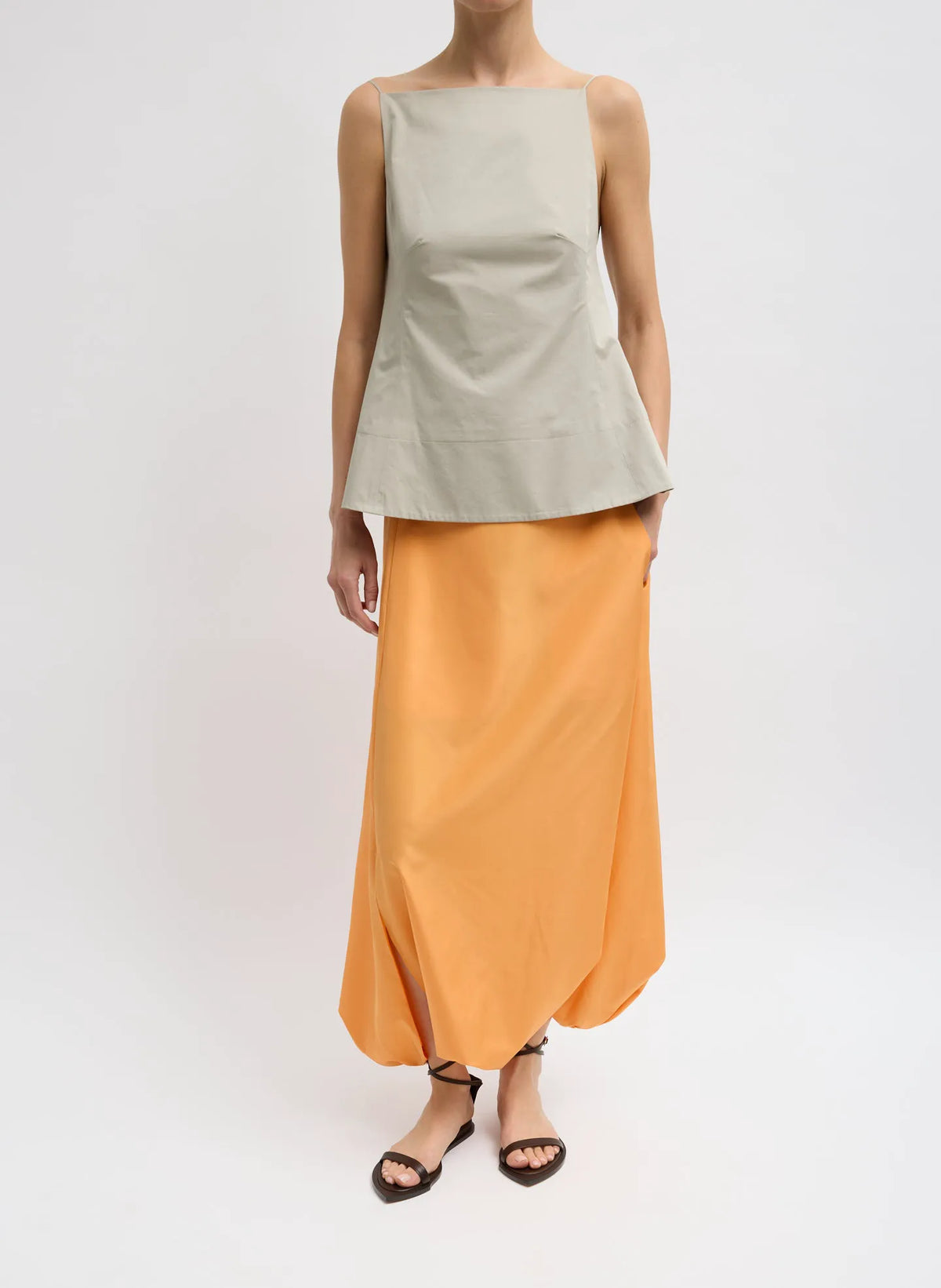Summer Nylon Flat Front Jalouise Skirt