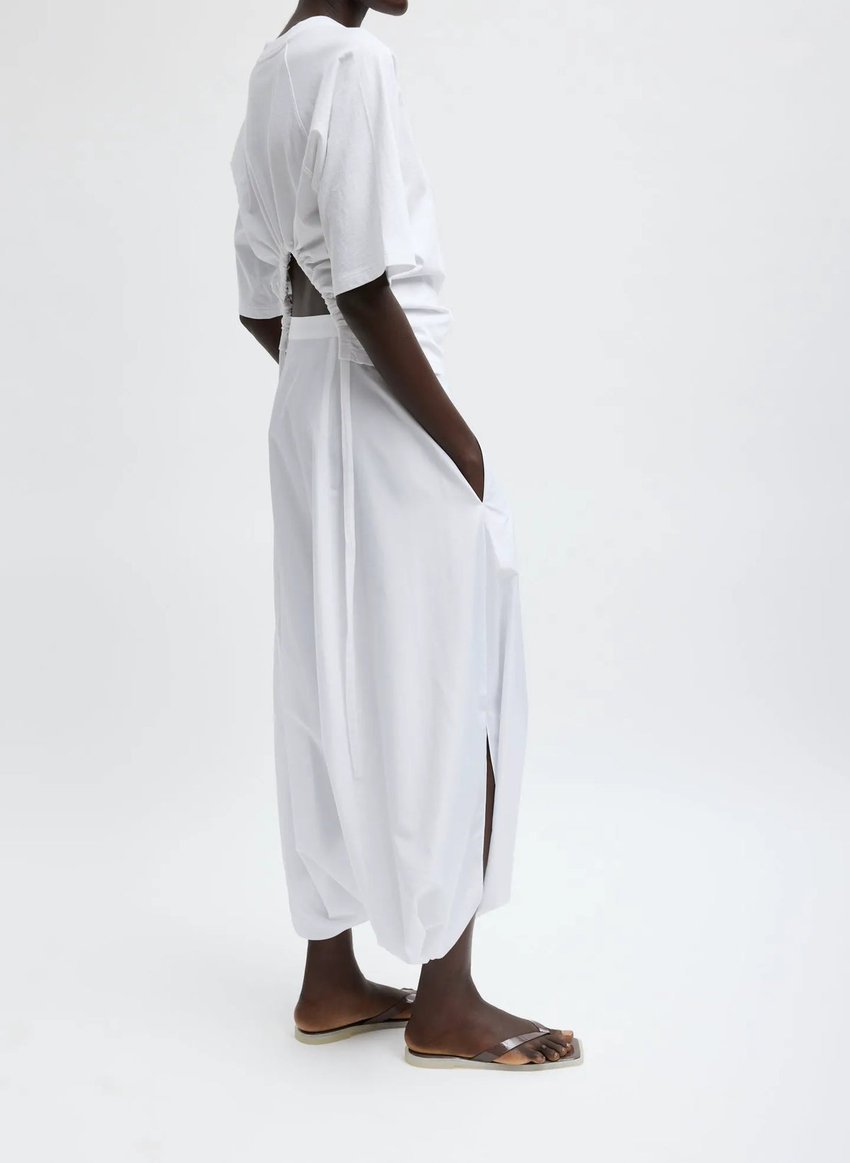Summer Nylon Flat Front Jalouise Skirt