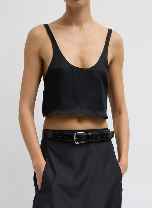 Summer Acetate Crinkle Cropped Tank