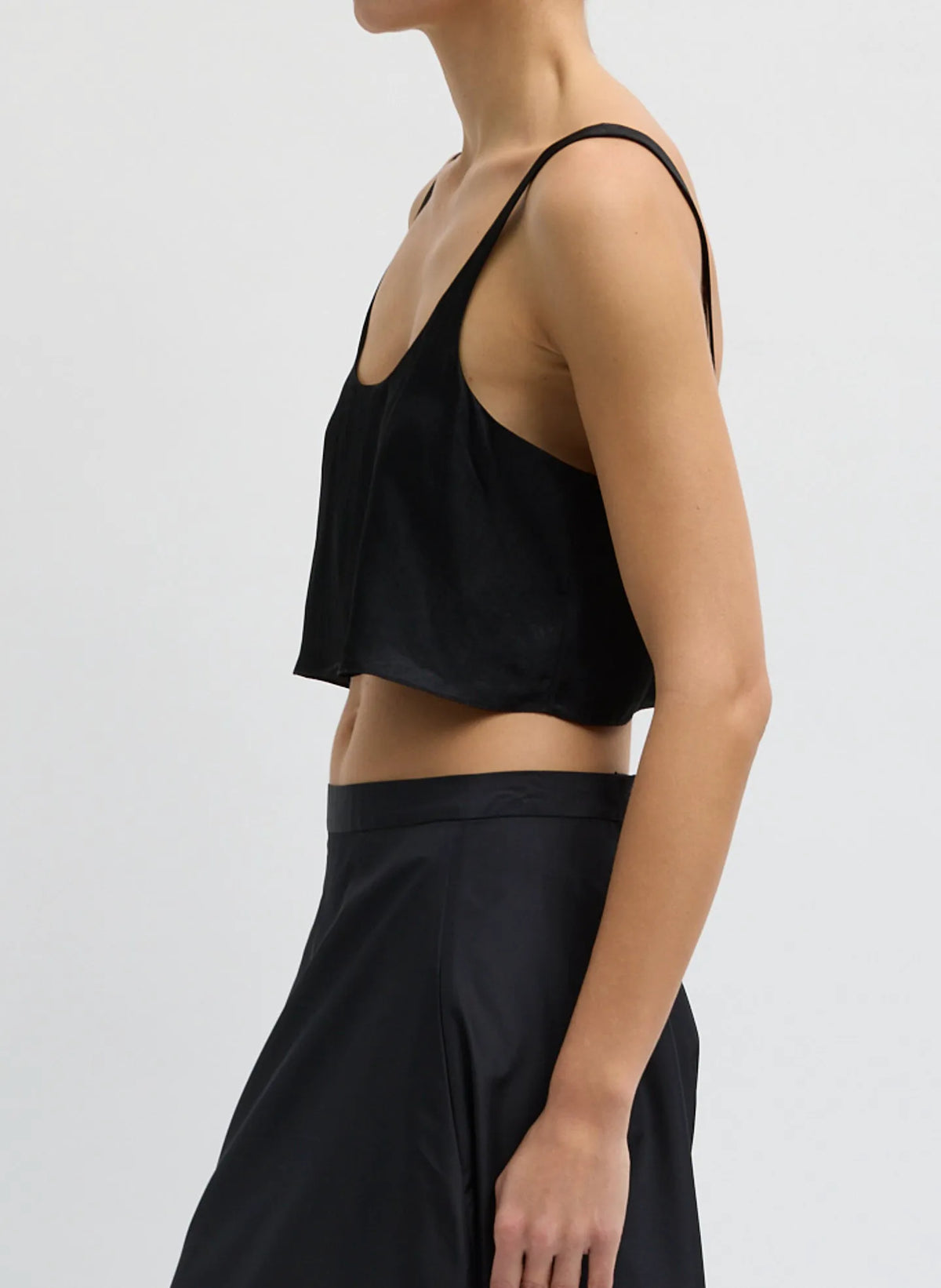 Summer Acetate Crinkle Cropped Tank