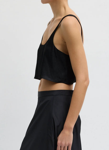 Summer Acetate Crinkle Cropped Tank