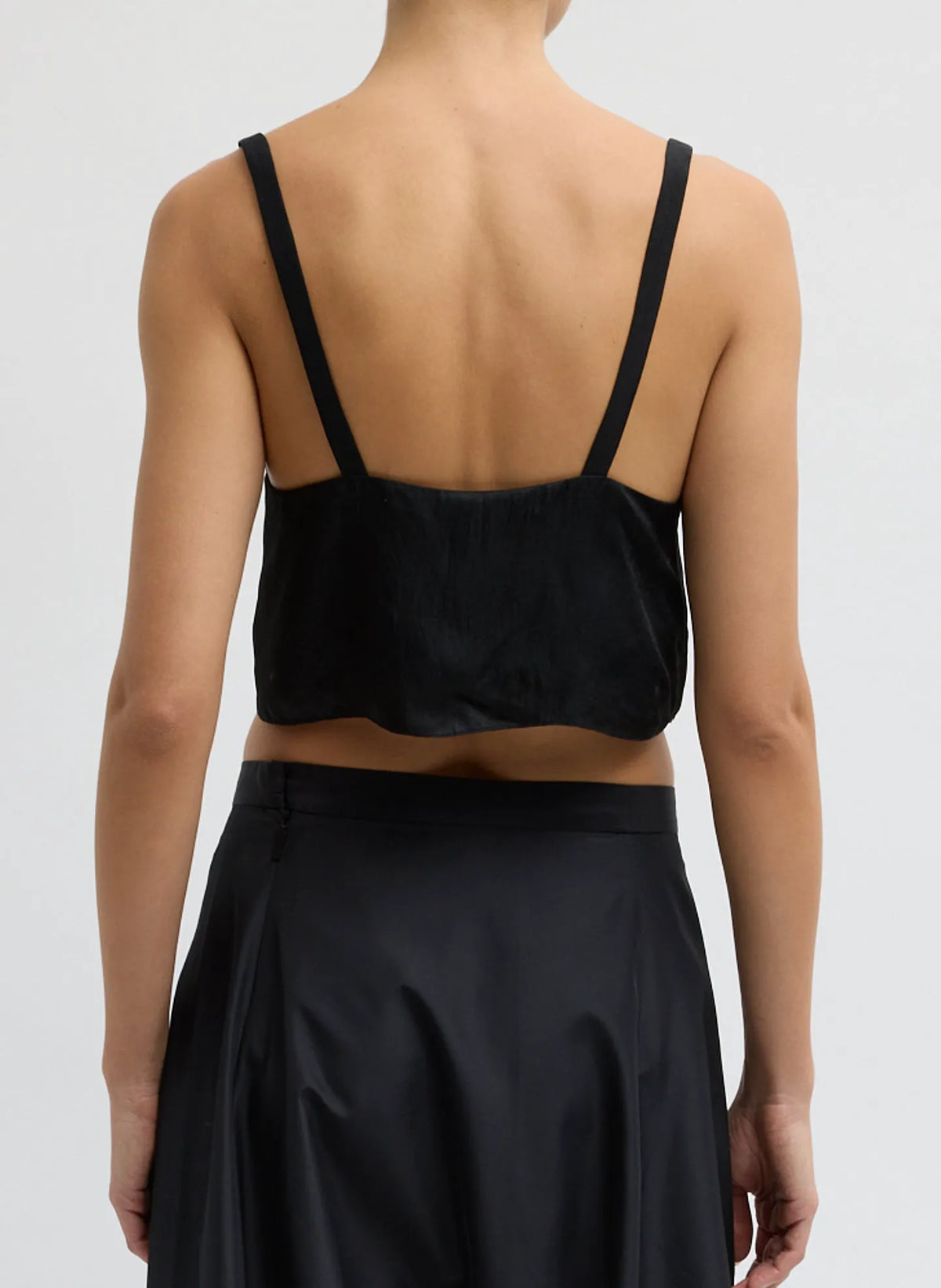 Summer Acetate Crinkle Cropped Tank