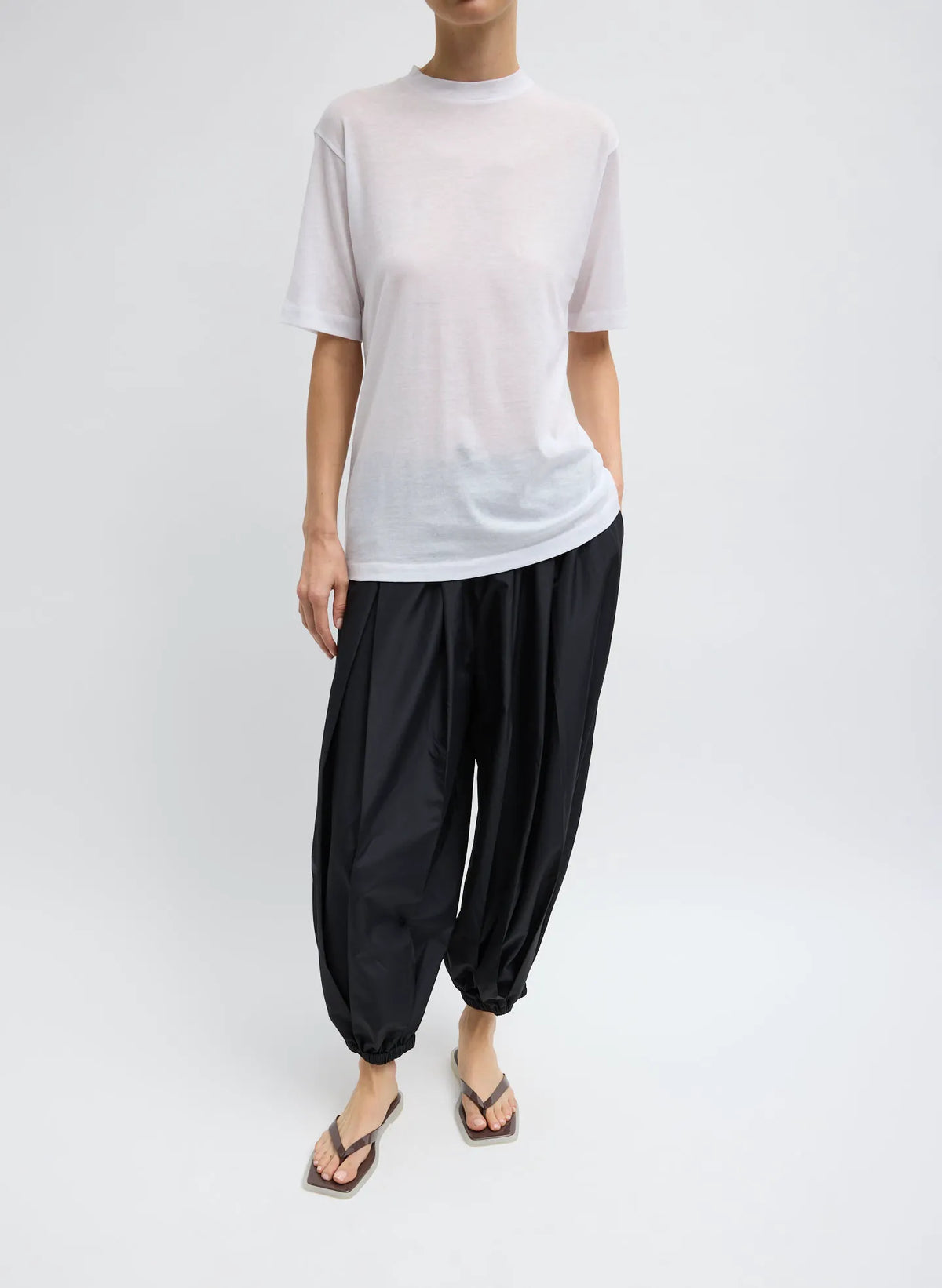 Sheer Crepe Knit Mock Unisex T-Shirt