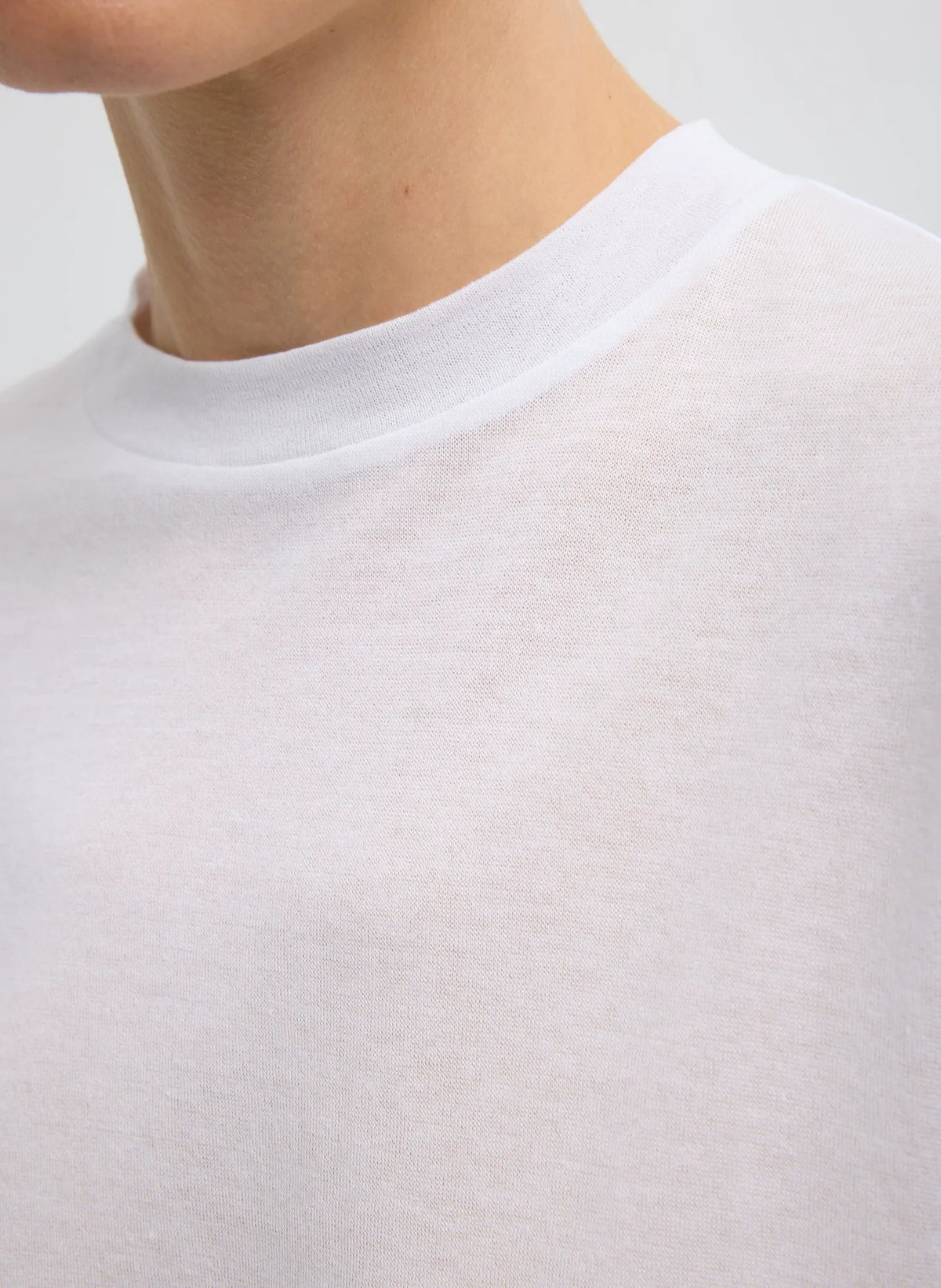 Sheer Crepe Knit Mock Unisex T-Shirt
