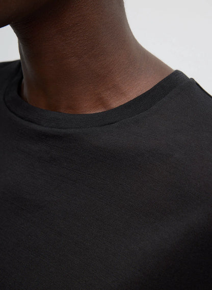 Sheer Crepe Knit Crewneck Unisex Long Sleeve T-Shirt