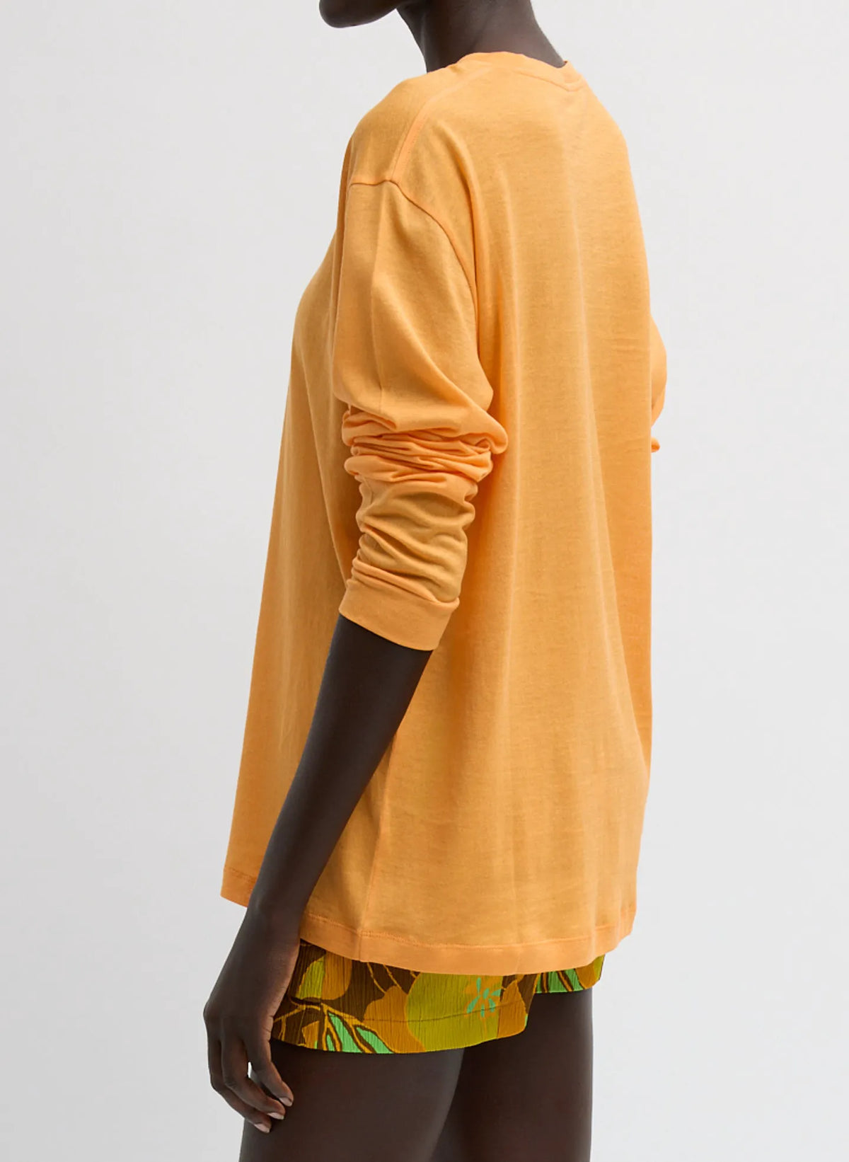 Sheer Crepe Knit Crewneck Unisex Long Sleeve T-Shirt