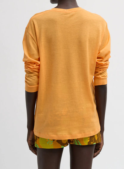 Sheer Crepe Knit Crewneck Unisex Long Sleeve T-Shirt
