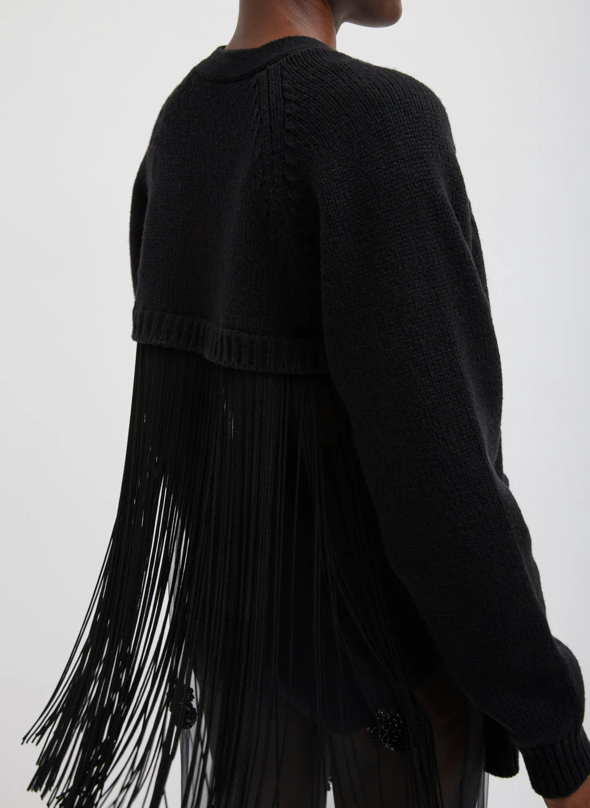 Soft Sweater Fringed Half Cardigan
