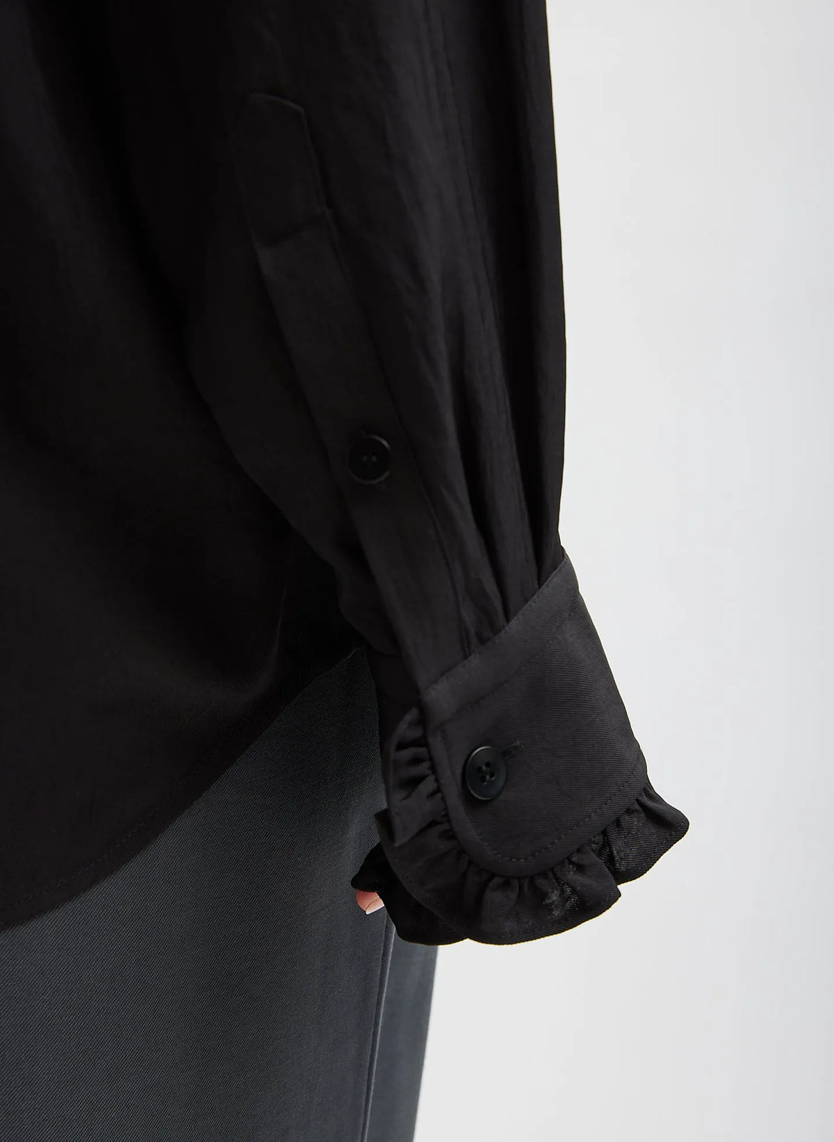 Winter Acetate Easy Tuxedo Shirt