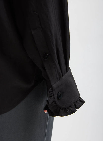 Winter Acetate Easy Tuxedo Shirt