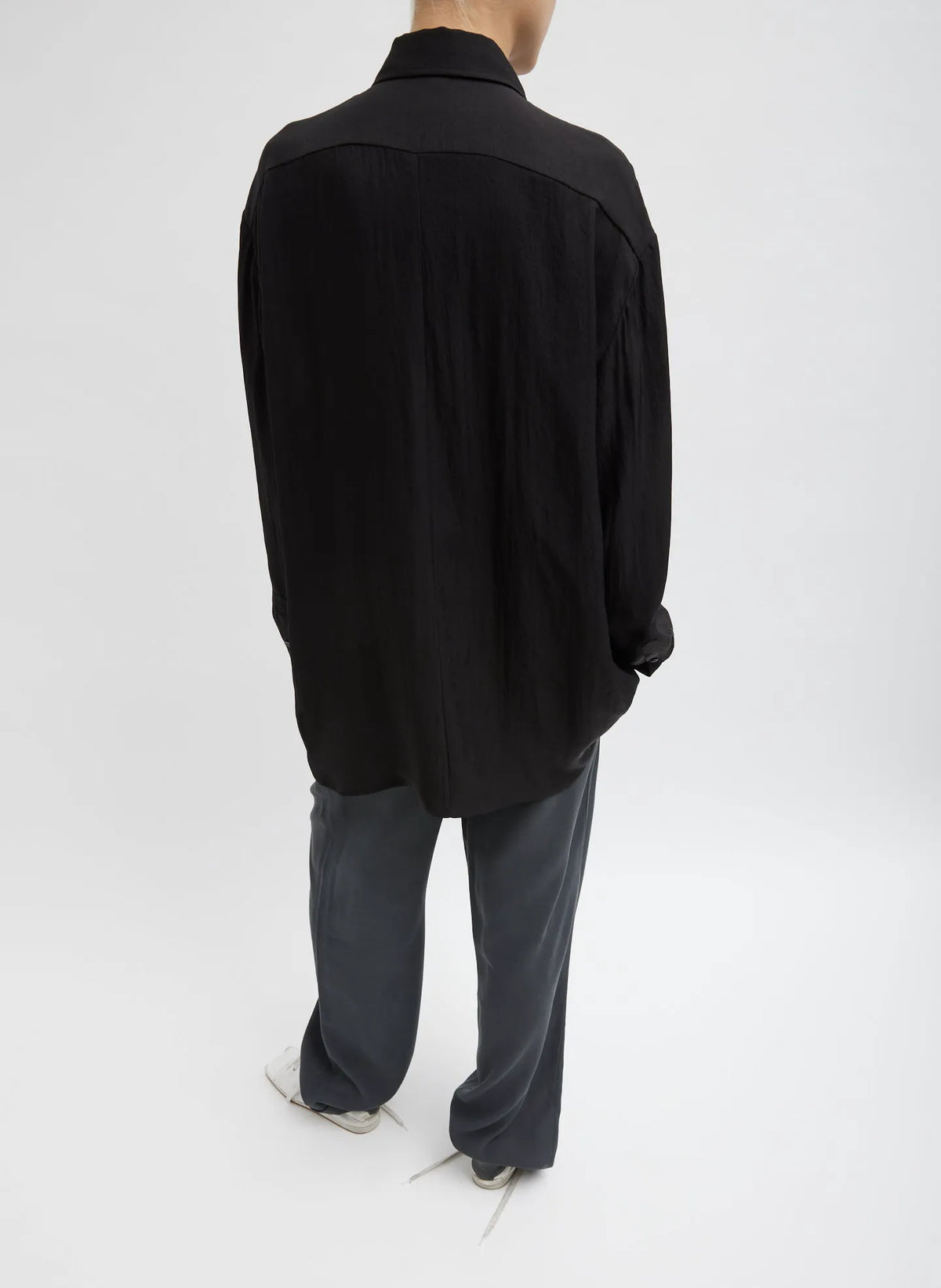 Winter Acetate Easy Tuxedo Shirt