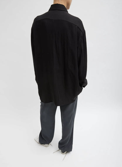 Winter Acetate Easy Tuxedo Shirt