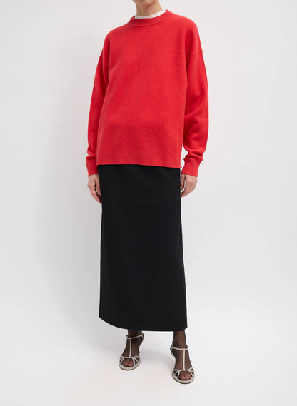 Boiled Wool Crewneck Easy Pullover