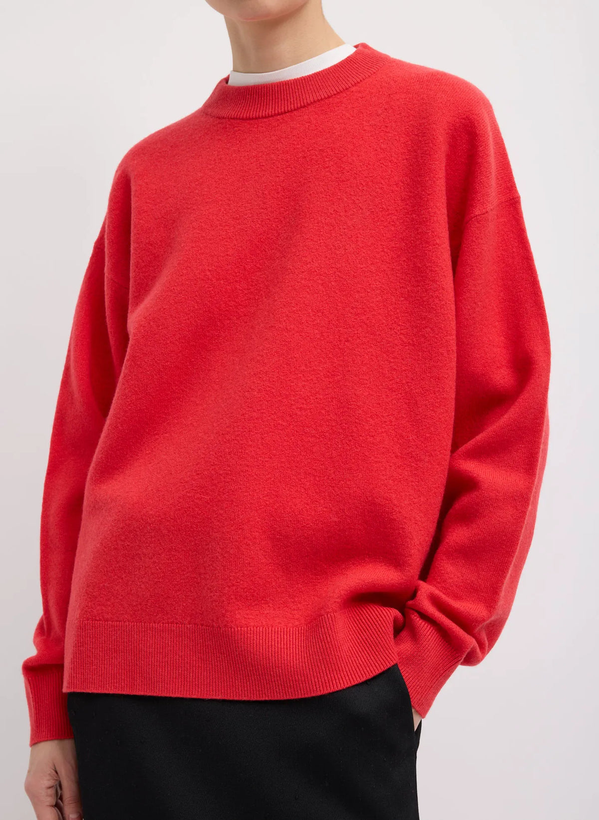 Boiled Wool Crewneck Easy Pullover