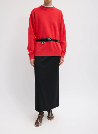 Boiled Wool Crewneck Easy Pullover