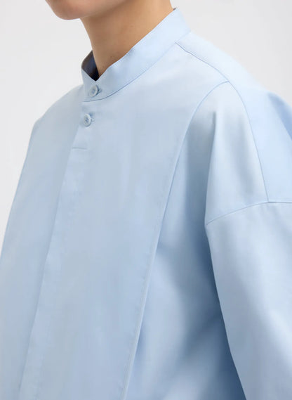 Eco Poplin Tuxedo Shirt With Bib Flap