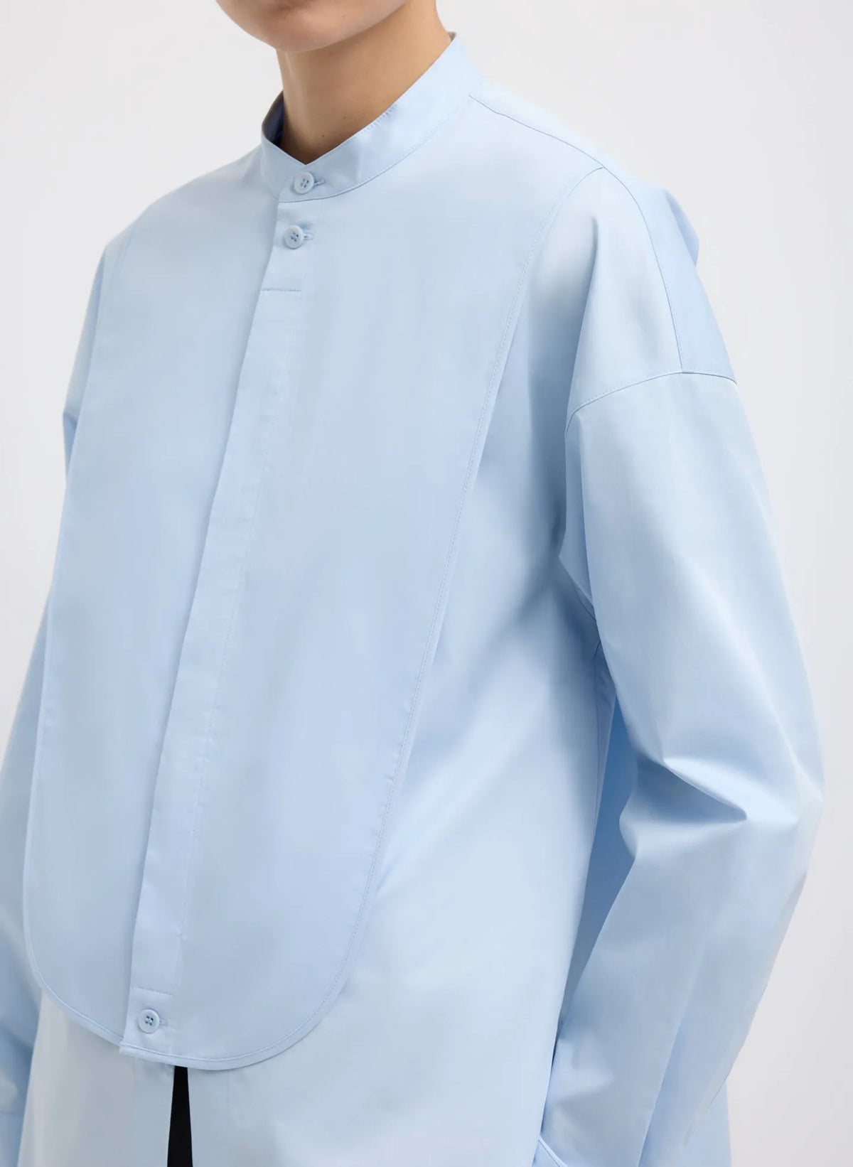 Eco Poplin Tuxedo Shirt With Bib Flap