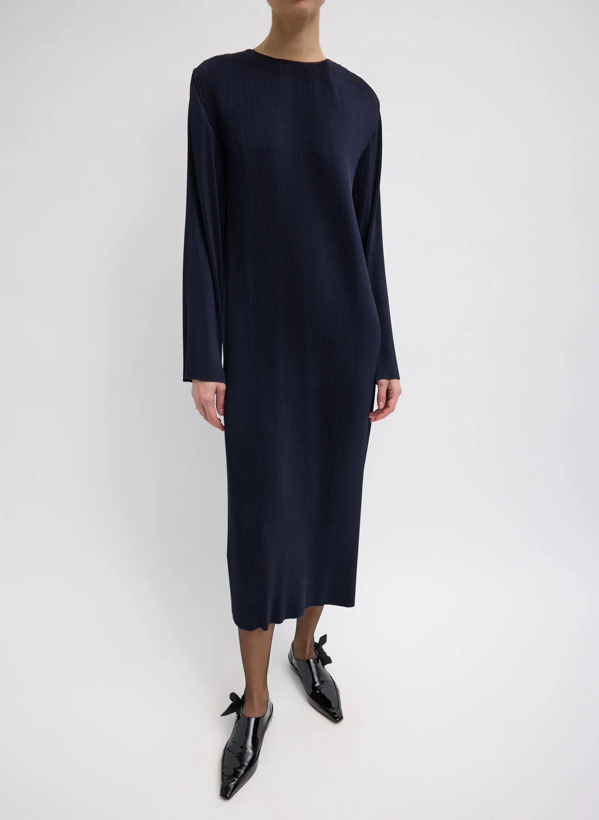 Plissé Midi Dress