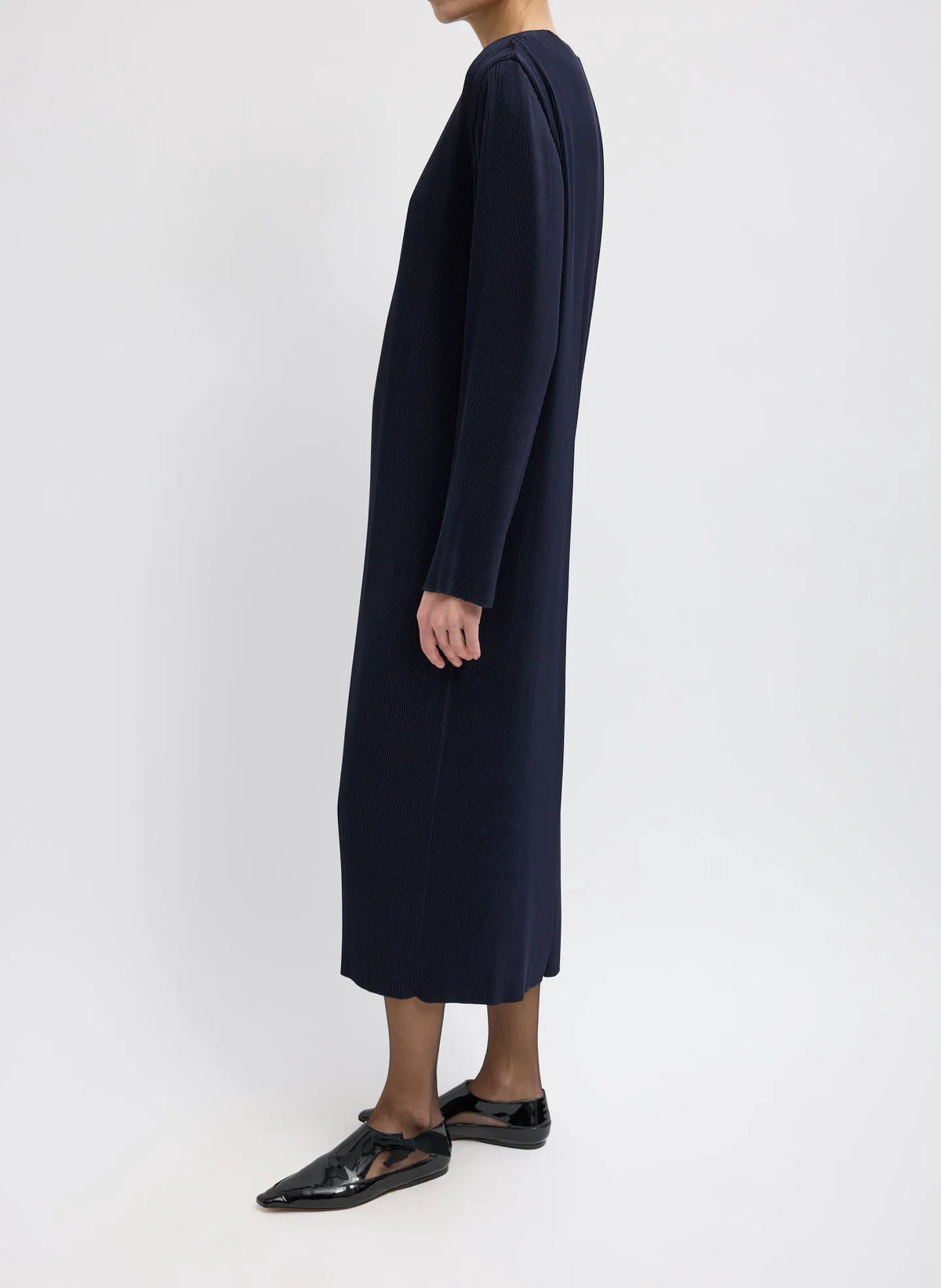 Plissé Midi Dress