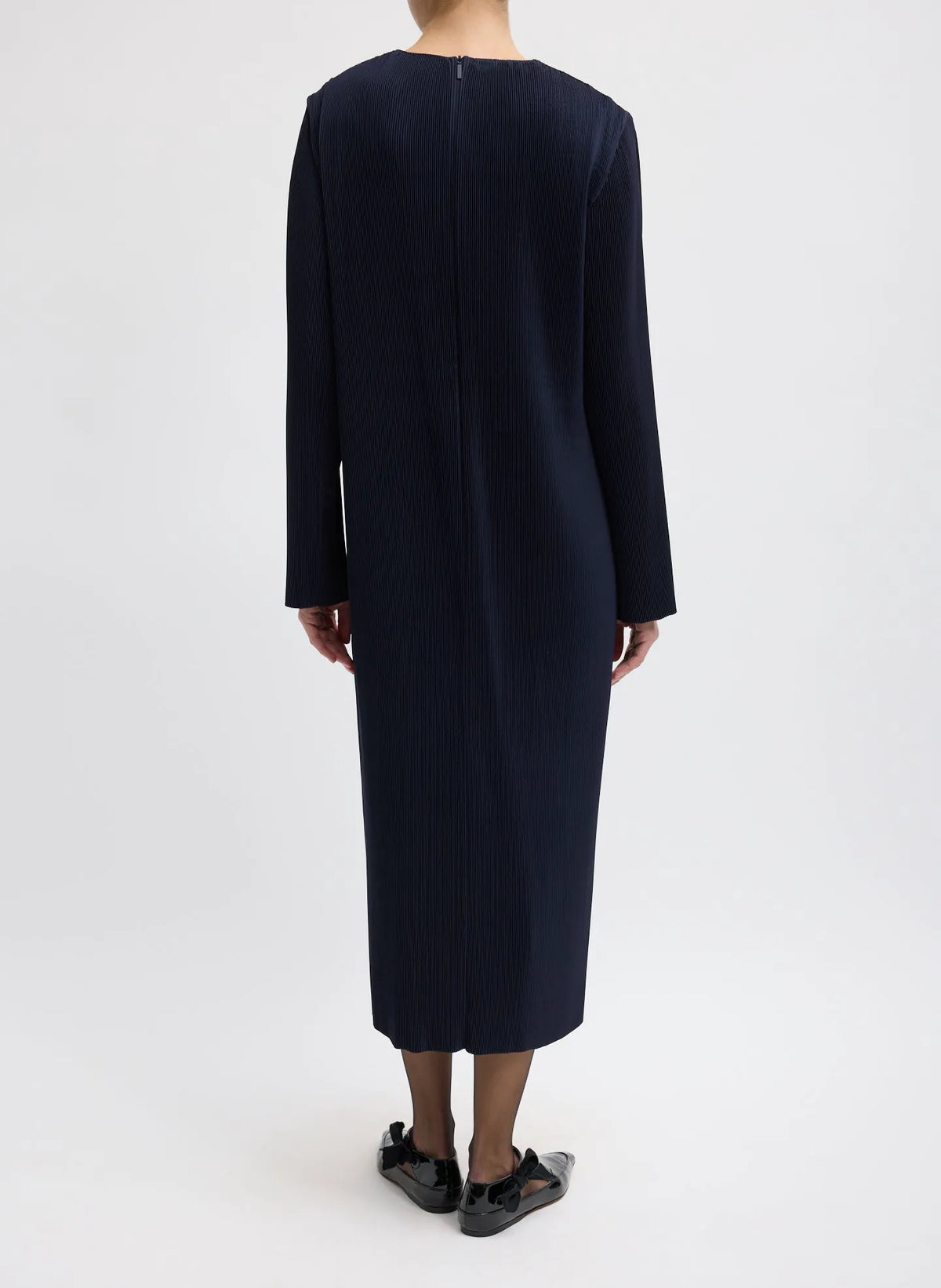 Plissé Midi Dress