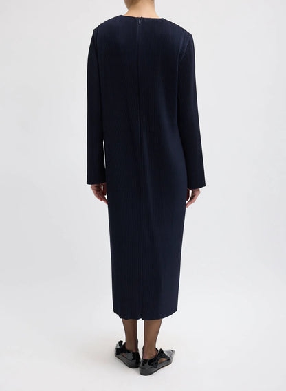 Plissé Midi Dress