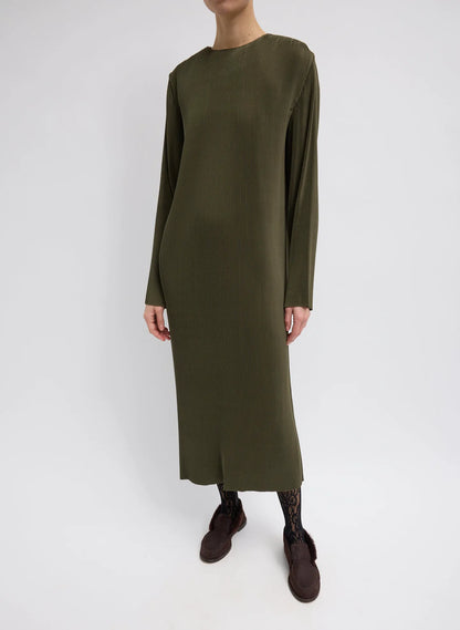Plissé Midi Dress