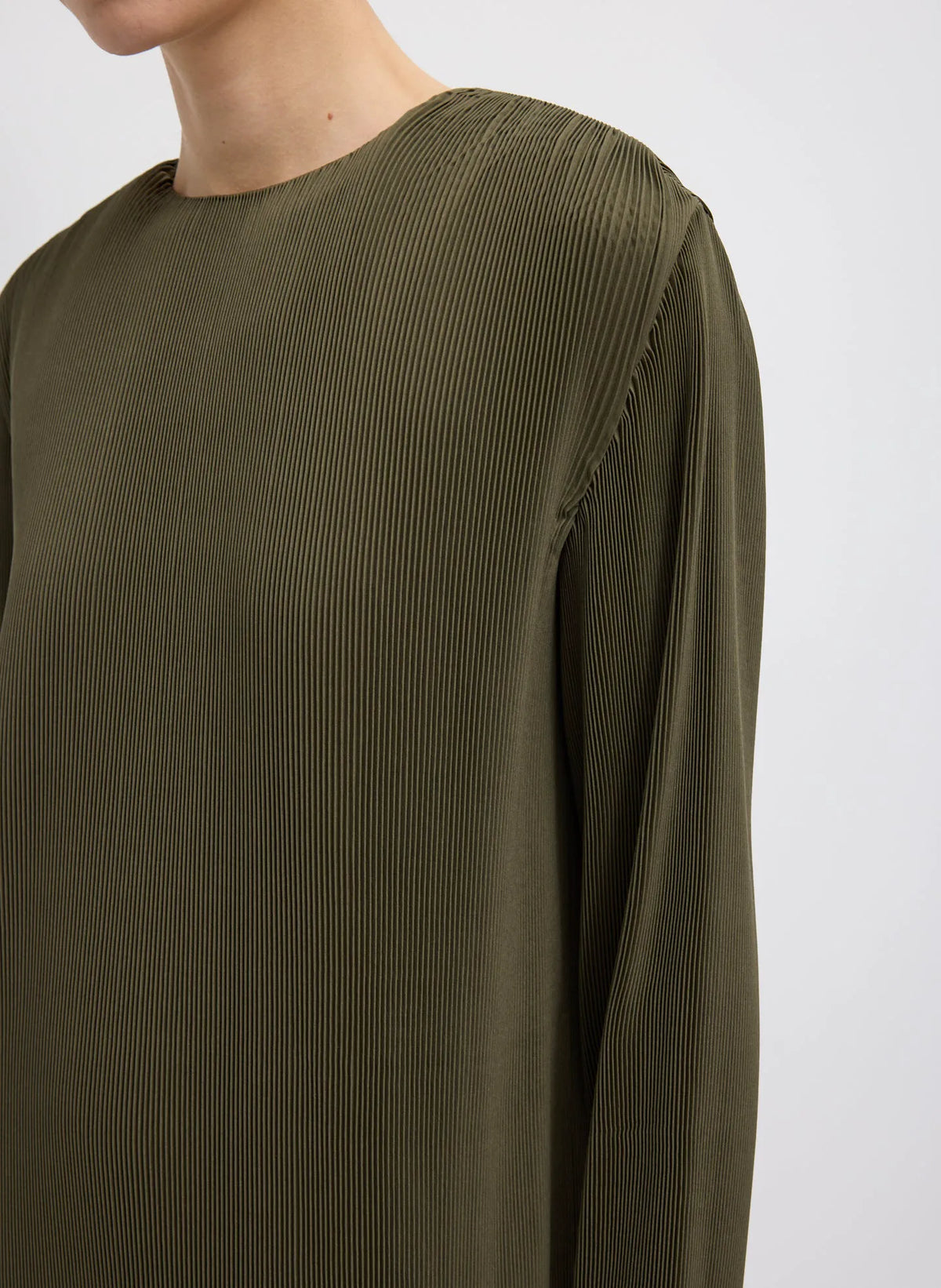 Plissé Midi Dress