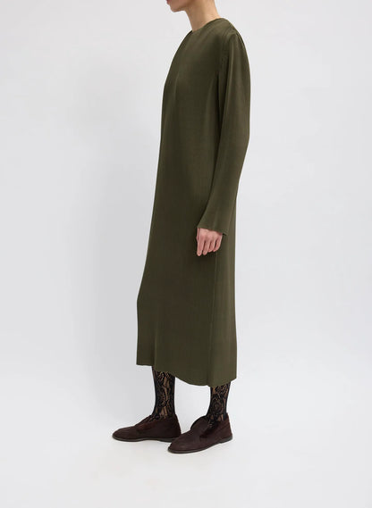 Plissé Midi Dress
