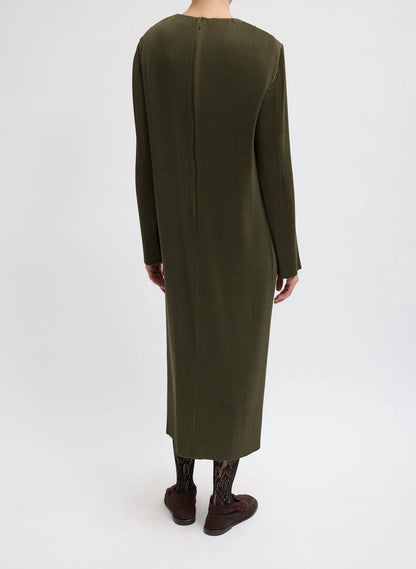 Plissé Midi Dress