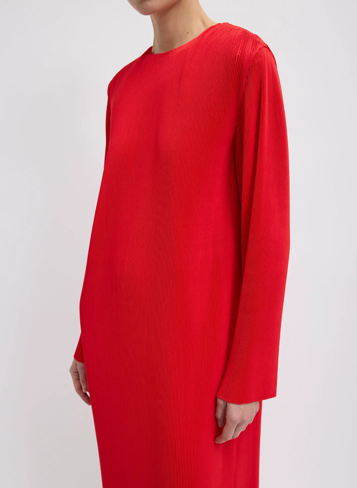 Plissé Midi Dress